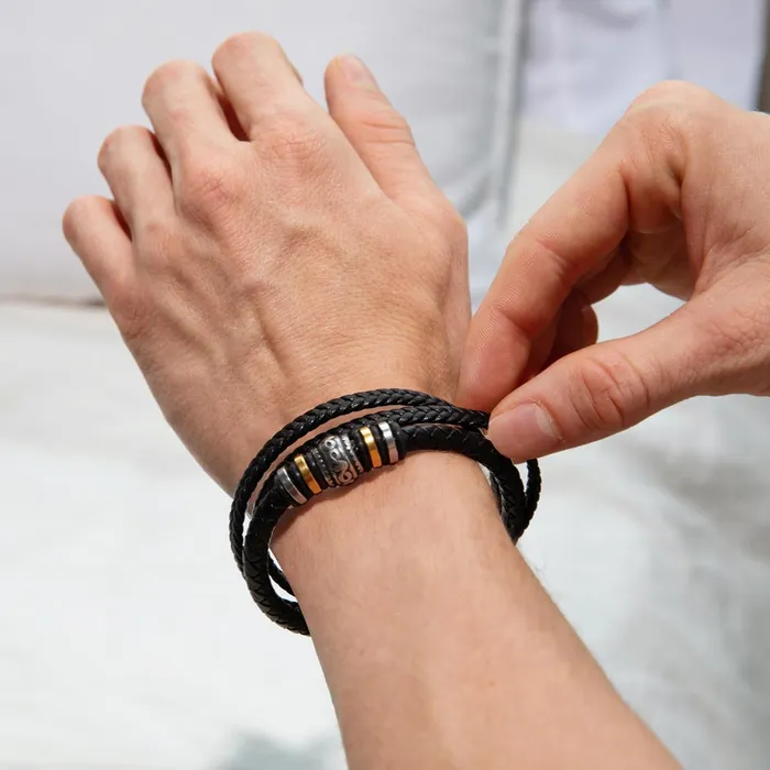 ShineOn Fulfillment Gift For My Man Always Have Always Will Mens Braided Leather Bracelet Great As A Christmas Gift or A Birthday Present For Him Bracelets