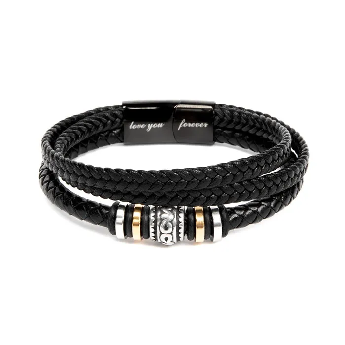 ShineOn Fulfillment Gift For My Man Always Have Always Will Mens Braided Leather Bracelet Great As A Christmas Gift or A Birthday Present For Him Bracelets