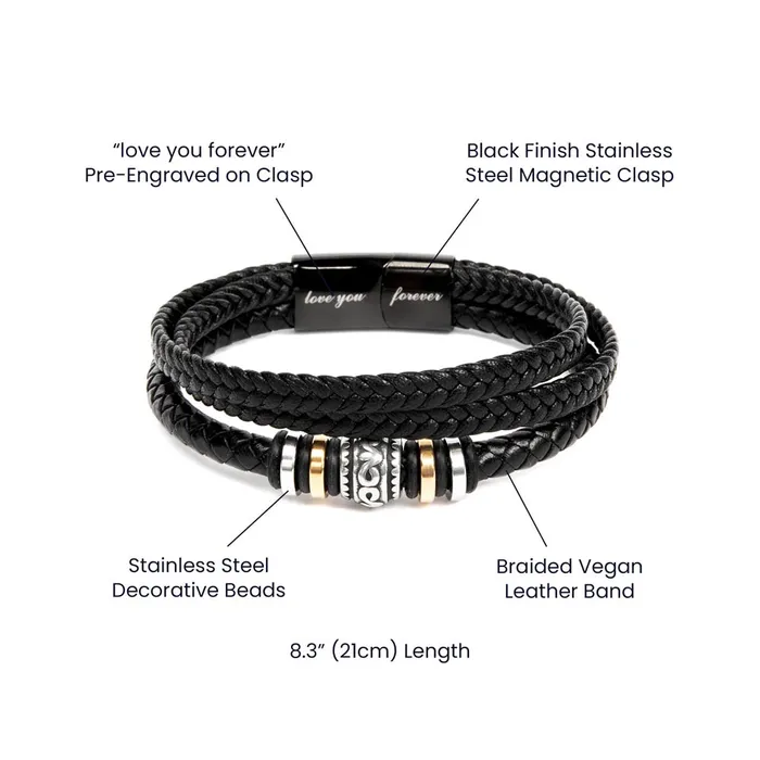 ShineOn Fulfillment Gift For My Man Always Have Always Will Mens Braided Leather Bracelet Great As A Christmas Gift or A Birthday Present For Him Bracelets