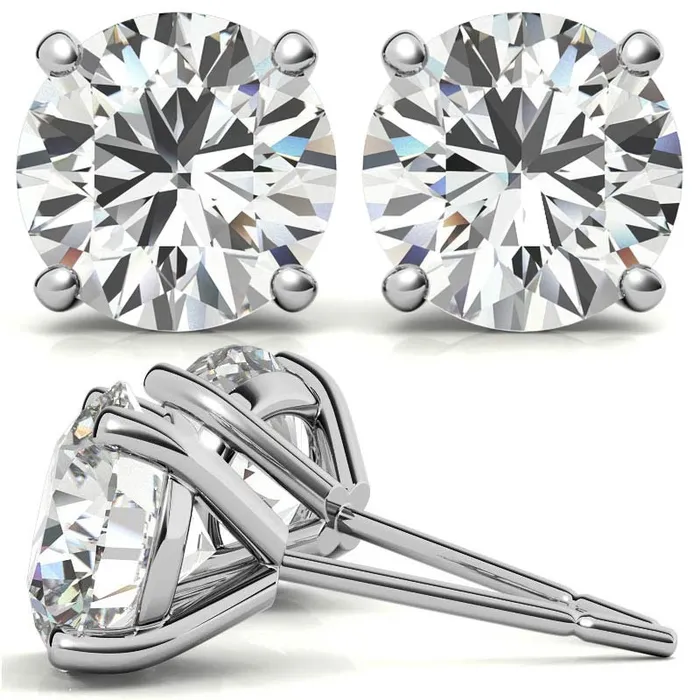 THOLLOT DIAMONDS AND FINE JEWELRY 14K White Gold 098ctw Diamond Stud Earrings in Four Prong Martini Settings Earrings THOLLOT DIAMONDS AND FINE JEWELRY 14K White Gold 098ctw Diamond Stud Earrings in Four Prong Martini Settings Earrings