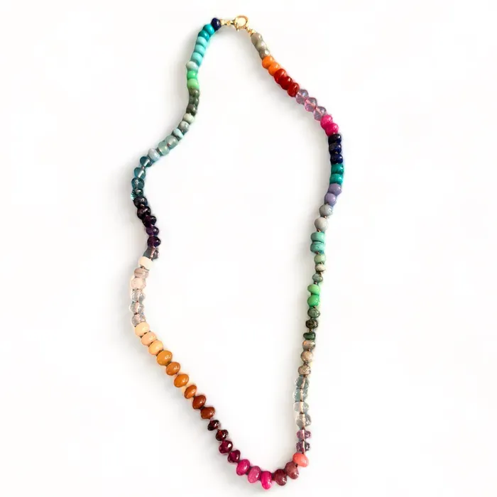 Vivien Frank Designs Necklaces 14k gold Rainbow gemstone candy necklace