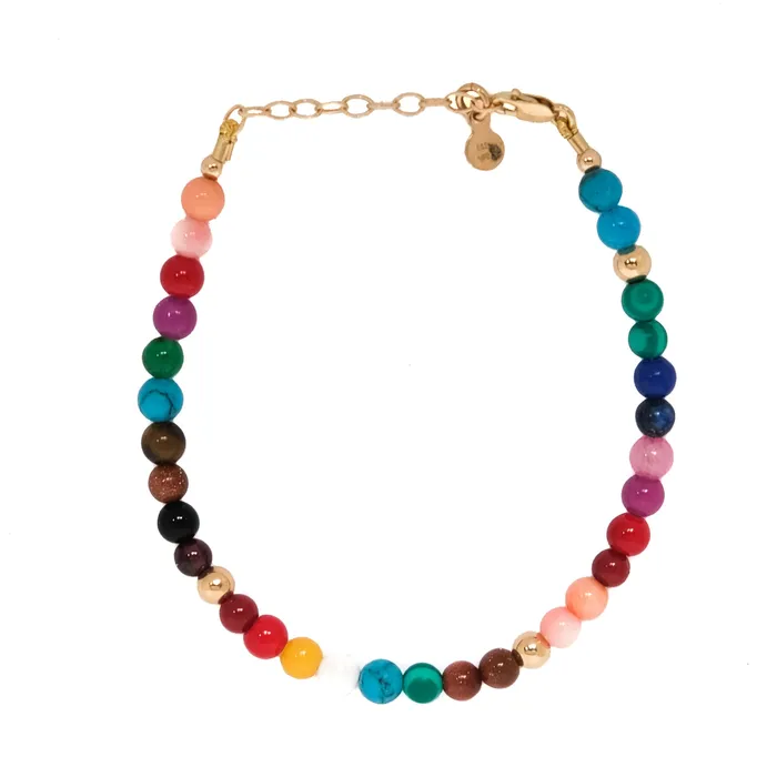 Vivien Frank Rainbow Gemstone Bracelet 14k Bracelets