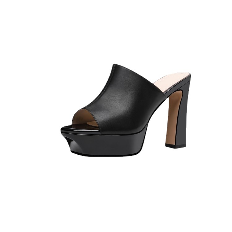 Belle Affaire High-Heel-Pantolette, Mule, Sandale, Offener Schuh Mit Leichtem Plateau  |  Damen Pantoletten Pantoletten Damen