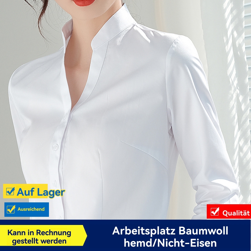 Klassische Bluse »Schwarze Rose«, Langarm Kragen Uni  |  Damen Blusen Bekleidung Blusen