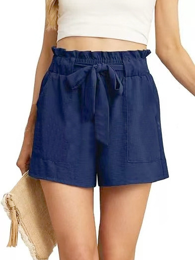 Shorts, (Mit Bindegürtel), Im Paperbag-Stil, Leinenmix, Schlupfhose, Sommerhose  |  Damen Shorts & Kurze Hosen Bekleidung Damen