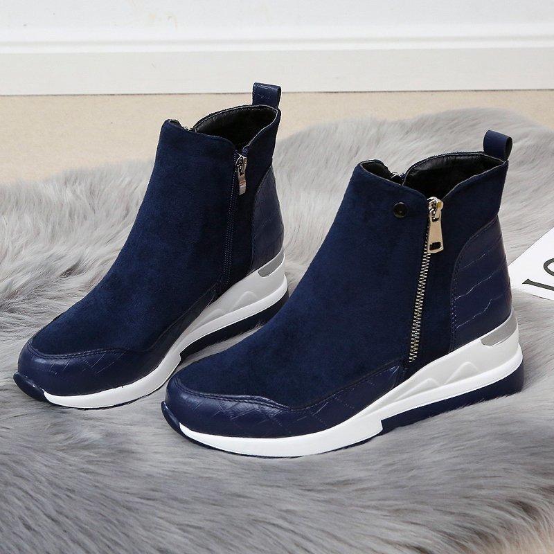 Slip-On Sneaker, Keilabsatz, Boots, Stiefelette Mit Praktischer Anziehlasche  |  Damen Sneaker Schuhe Damen